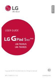 LG G Pad 5 manual. Smartphone Instructions.
